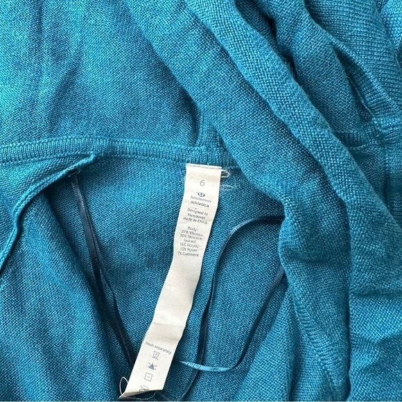 Lululemon Sun Savasana Wrap Cashmere Blend Sweater Heathered Teal - Size 6 - Picture 11 of 12